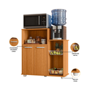 Ver imagem 3 de Armário de Cozinha Multiuso Suporte para Galão Micro-ondas Cestos Fruteira Organizadores Cor Freijó