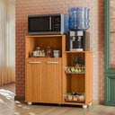 Ver imagem 6 de Armário de Cozinha Multiuso Suporte para Galão Micro-ondas Cestos Fruteira Organizadores Cor Freijó