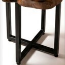 Ver imagem 5 de Mesa de Centro Sala Redonda Madeira Macica Pe de Metal Industrial 61x53cm
