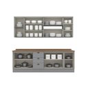 Ver imagem 2 de Cozinha Compacta Modulada 7 Peças 11 Portas 3 Gavetas Emily Cinza/Nature