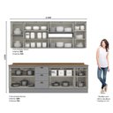 Ver imagem 4 de Cozinha Compacta Modulada 7 Peças 11 Portas 3 Gavetas Emily Cinza/Nature