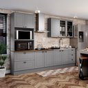 Ver imagem 1 de Cozinha Completa Modulada 9 Portas 5 Gavetas Emily Cinza/Nature