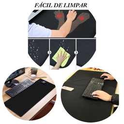Mouse Pad Grande Gamer 70x35 cm Desk pap Tecido Com Costura:Preto - 7