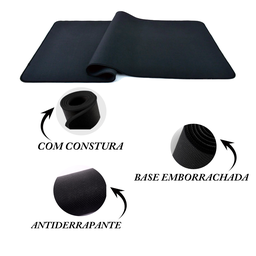 Mouse Pad Grande Gamer 70x35 cm Desk pap Tecido Com Costura:Preto - 8