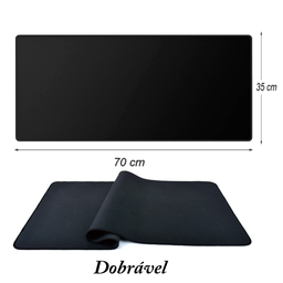 Mouse Pad Grande Gamer 70x35 cm Desk pap Tecido Com Costura:Preto - 9
