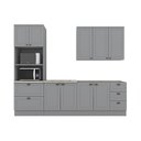 Ver imagem 2 de Cozinha Completa Modulada 8 Portas 5 Gavetas Emily Cinza/Calcare