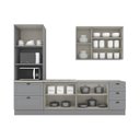 Ver imagem 4 de Cozinha Completa Modulada 8 Portas 5 Gavetas Emily Cinza/Calcare