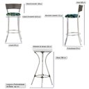 Ver imagem 2 de Jogo de Mesa Bistrô com Tampo de Vidro Redondo 4 Banquetas em Alumínio e Fibra Sintética Argila