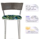 Ver imagem 3 de Jogo de Mesa Bistrô com Tampo de Vidro Redondo 4 Banquetas em Alumínio e Fibra Sintética Argila