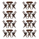 Ver imagem 1 de Kit 8 Conjuntos Mesa Dobrável para Bar e Restaurante 60x60cm com 2 Cadeiras em Madeira Maciça - Imbu