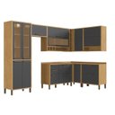 Ver imagem 2 de Cozinha de Canto 100% Mdf  8 Peças 14 Portas e Vidro Reflecta 321cm Vicenza Espresso Móveis