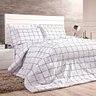 Kit Edredom Solteiro Quadriculado Branco 2 Peças 2,40m x 1,80m - 4