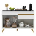Ver imagem 3 de Balcão Cozinha Gabinete Pia 120cm 2 Portas 1 Gaveta Veneza Gw Multimóveis Branco