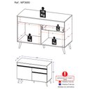 Ver imagem 5 de Balcão Cozinha Gabinete Pia 120cm 2 Portas 1 Gaveta Veneza Gw Multimóveis Branco