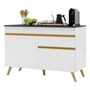 Ver imagem 1 de Balcão Cozinha Gabinete Pia 120cm 2 Portas 1 Gaveta Veneza Gw Multimóveis Branco