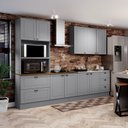 Ver imagem 1 de Cozinha Completa Modulada 9 Portas 5 Gavetas Emily Cinza/Nature