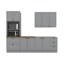 Ver imagem 2 de Cozinha Completa Modulada 9 Portas 5 Gavetas Emily Cinza/Nature
