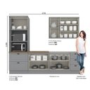 Ver imagem 3 de Cozinha Completa Modulada 9 Portas 5 Gavetas Emily Cinza/Nature