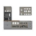 Ver imagem 4 de Cozinha Completa Modulada 9 Portas 5 Gavetas Emily Cinza/Nature