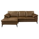 Ver imagem 1 de Sofá Chaise Esquerdo 3 Lugares Maitê 272cm Couro Marrom - Sallar Home
