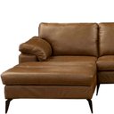 Ver imagem 4 de Sofá Chaise Esquerdo 3 Lugares Maitê 272cm Couro Marrom - Sallar Home