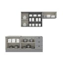 Ver imagem 4 de Cozinha Compacta Modulada 8 Portas e 3 Gavetas Emily Cinza/Calcare