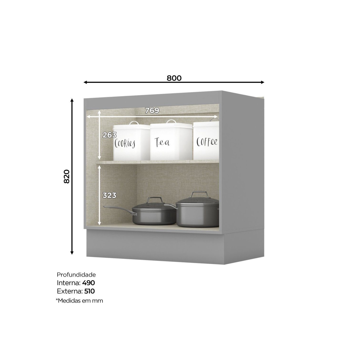 Cozinha Compacta 8 Portas e 3 Gavetas Emily - 10