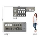 Ver imagem 3 de Cozinha Compacta Modulada 8 Portas e 3 Gavetas Emily Cinza/Calcare