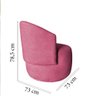 Kit Namoradeira + 2 Poltronas Decorativa Beatriz Orgânica Suede Rosa - 8