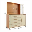 Ver imagem 3 de Comoda 2 Portas 4 Gavetas com Espelho Aruba Yescasa Laranja/Angelin/Off White