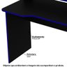 Mesa Escrivaninha Gamer com 4 Nichos Tecno Mobili - Preto/Azul - 2