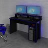 Mesa Escrivaninha Gamer com 4 Nichos Tecno Mobili - Preto/Azul - 1