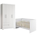Ver imagem 1 de Berço Americano Soft com Guarda Roupa Olimpia MDF Branco Albatroz Móveis