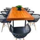 Ver imagem 2 de Mesa de Jantar 2,50m Madeira Maciça Peroba Rosa Demolição 10 Lugares Base Ferro Martinez