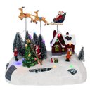 Ver imagem 3 de Cenario Vila Natalina Natal Musical Luz Movimento Led Decoraçao Iluminado Papai Noel Treno Rena Arvo