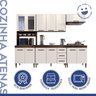 Cozinha Completa com Vidro Reflecta 12 Portas 3 Gavetas e Balcão para Cooktop 5 Bocas Atenas Kaiki M - 9