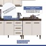 Cozinha Completa com Vidro Reflecta 12 Portas 3 Gavetas e Balcão para Cooktop 5 Bocas Atenas Kaiki M - 6