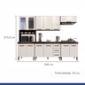 Cozinha Completa com Vidro Reflecta 12 Portas 3 Gavetas e Balcão para Cooktop 5 Bocas Atenas Kaiki M - 3