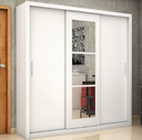 Ver imagem 1 de Guarda Roupa Casal com Espellho 3 Portas de Correr 4 Gavetas 186cm Clarice Branco - Carioca Móveis