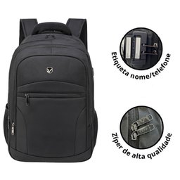 Mochila Notebook 16.5/pol Trabalho Urbano Passeio Antifurto Yepp Preto - 3