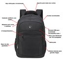 Ver imagem 5 de Mochila Notebook 16.5/pol Trabalho Urbano Passeio Antifurto Yepp Preto