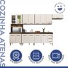 Cozinha com Vidro Reflecta 14 Portas 3 Gavetas Atenas Kaiki Móveis - 9