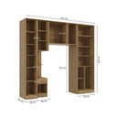 Ver imagem 3 de Quarto Modulado Kappesberg Adapt Nogueira/Branco 4 Peças 247cm