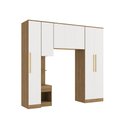 Ver imagem 2 de Quarto Modulado Kappesberg Adapt Nogueira/Branco 4 Peças 247cm