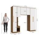 Ver imagem 4 de Quarto Modulado Kappesberg Adapt Nogueira/Branco 4 Peças 247cm