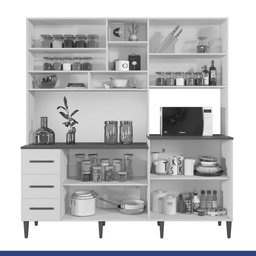 Armário para Cozinha 9 Portas 3 Gavetas Belo Horizonte - 6 Armário para Cozinha 9 Portas 3 Gavetas Belo Horizonte - 6