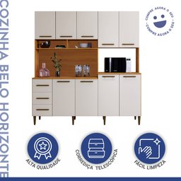 Armário para Cozinha 9 Portas 3 Gavetas Belo Horizonte - 2 Armário para Cozinha 9 Portas 3 Gavetas Belo Horizonte - 2