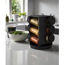 Ver imagem 2 de Kit 6 Porta Temperos Condimento Quadrado Giratório Vidro