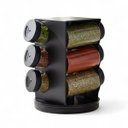 Ver imagem 1 de Kit 6 Porta Temperos Condimento Quadrado Giratório Vidro