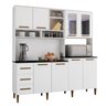 Armário para Cozinha 8 Portas 3 Gavetas Rio De Janeiro com Vidro Reflecta  - 9